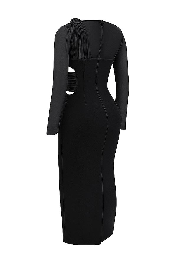 Zahra  black plunge maxi dress Product Image
