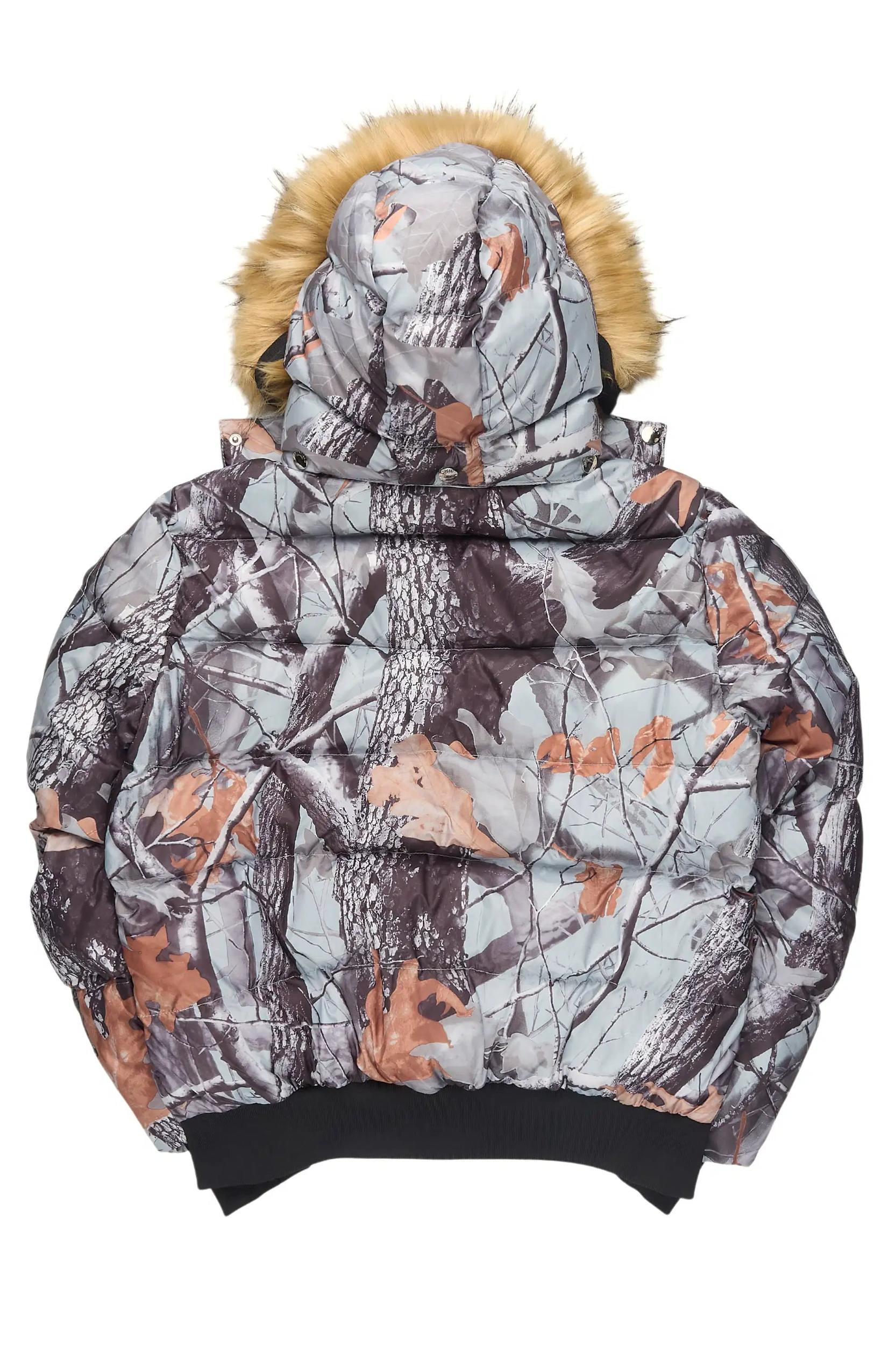Benita Grey Tree Camo Puffer Jacket Female Product Image