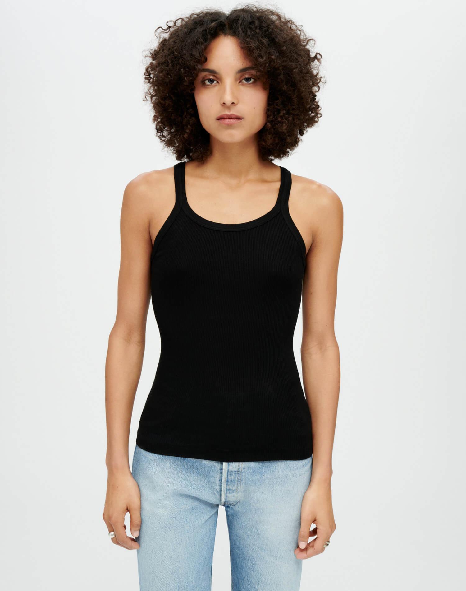 Hanes Ribbed Tank - Black Female Product Image