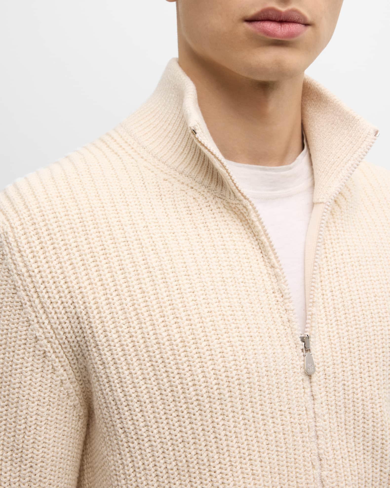 Men's Ribbed Full-Zip Sweater Product Image