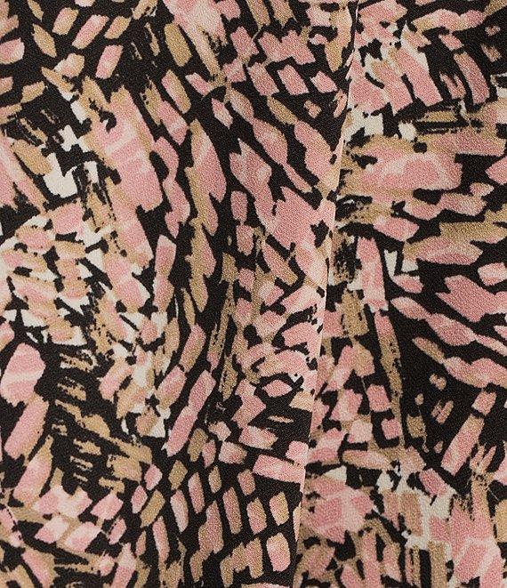 Jones New York Printed Moss Crepe Pleat Front V-Neck Sleeveless Blouse Product Image