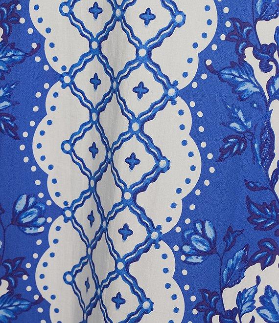 Gibson & Latimer Woven Floral Print Mid Rise A-Line Flounce Midi Coordinating Skirt Product Image