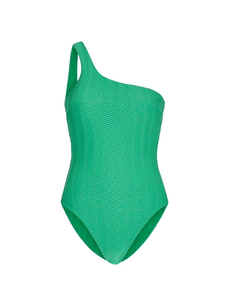 Womens Joni Chevron One-Shoulder One-Piece Swimsuit Product Image