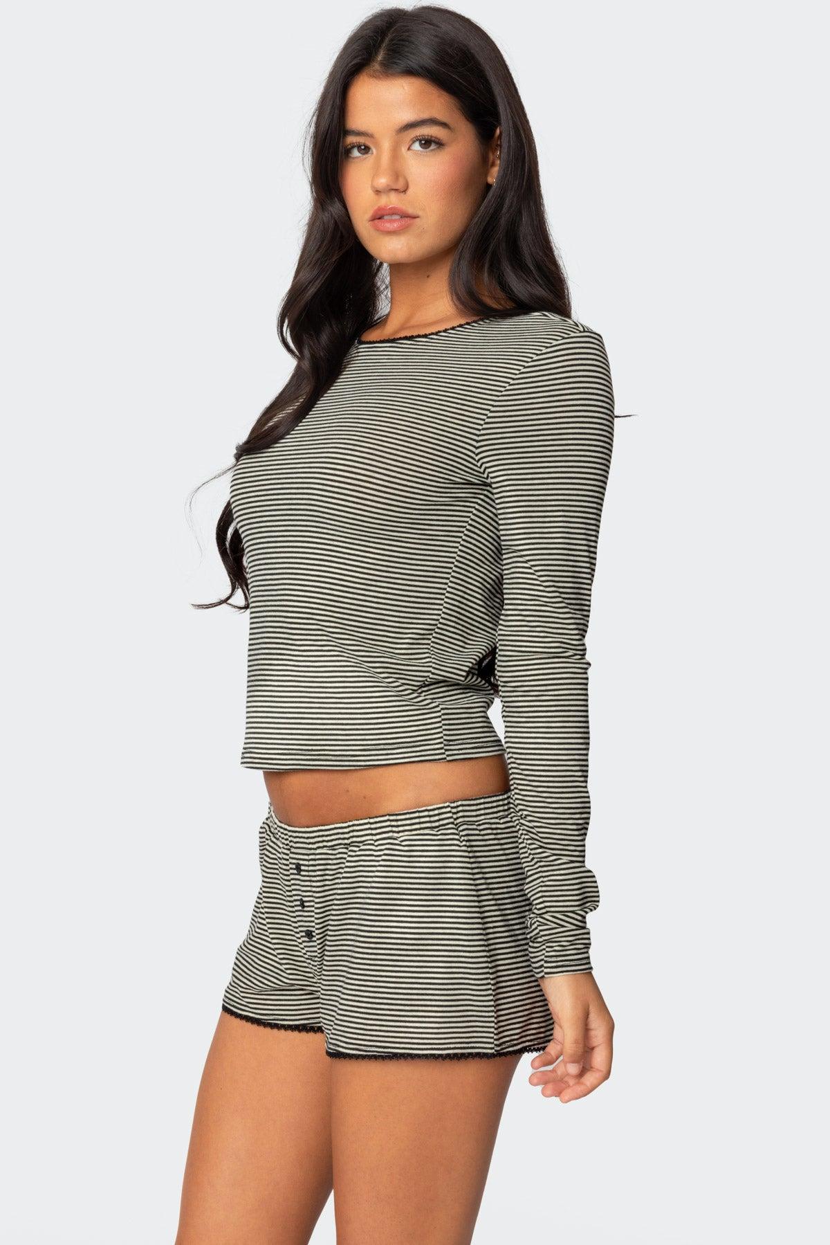 Suzy Striped Long Sleeve T Shirt Product Image