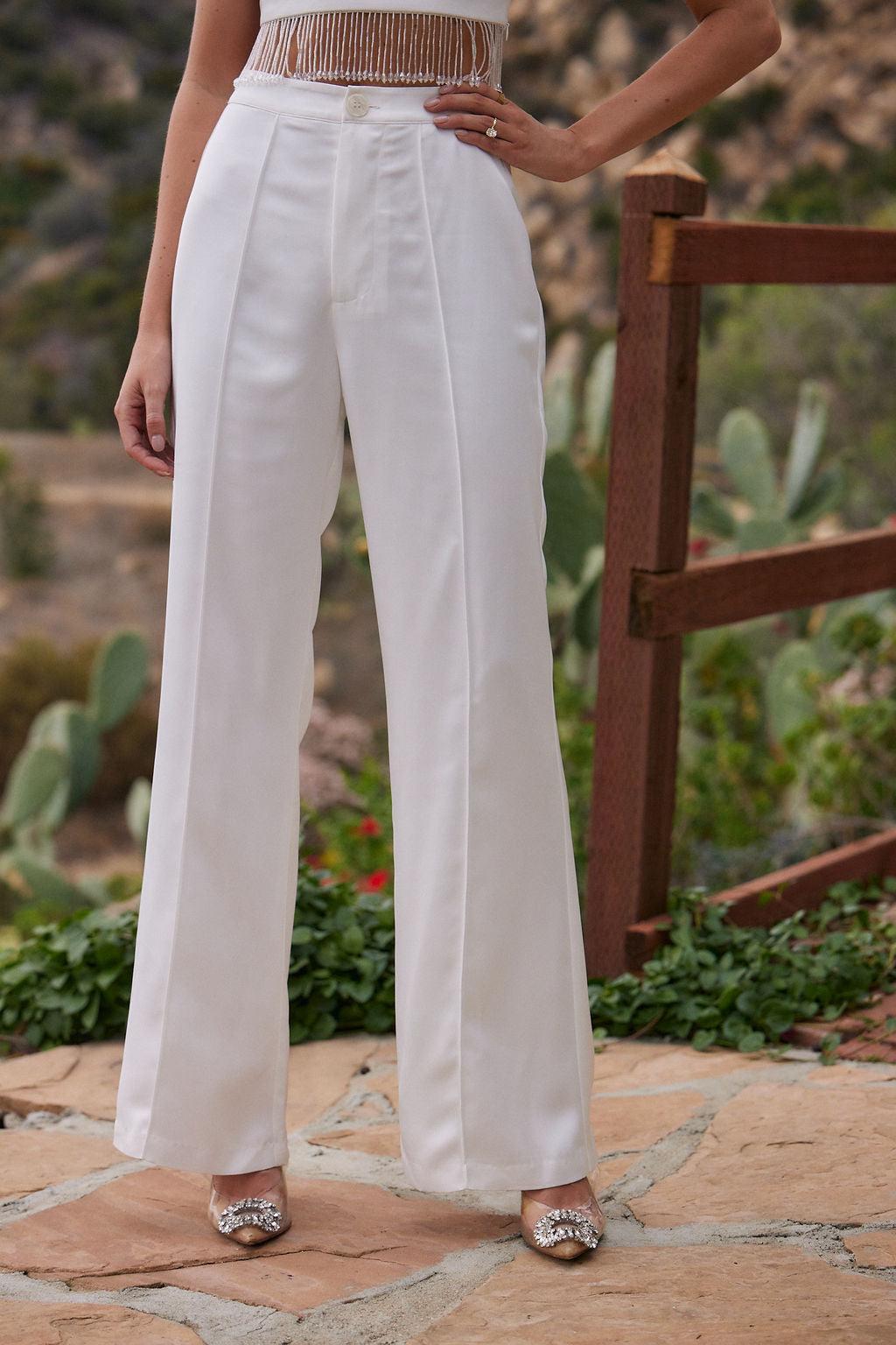 Madison White Satin Blazer Product Image