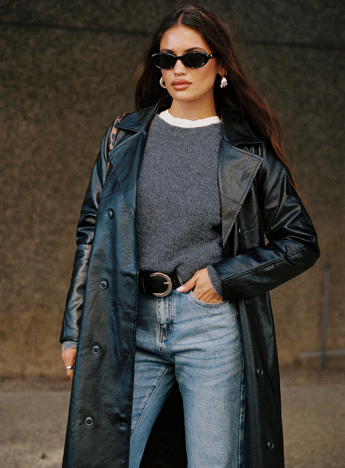 Abrams Rib Knit Crew Sweater Charcoal Marle Product Image