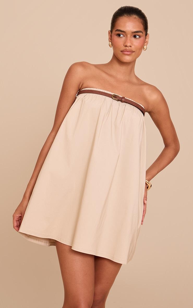 Stone Belted Bandeau Puffball Dress Product Image