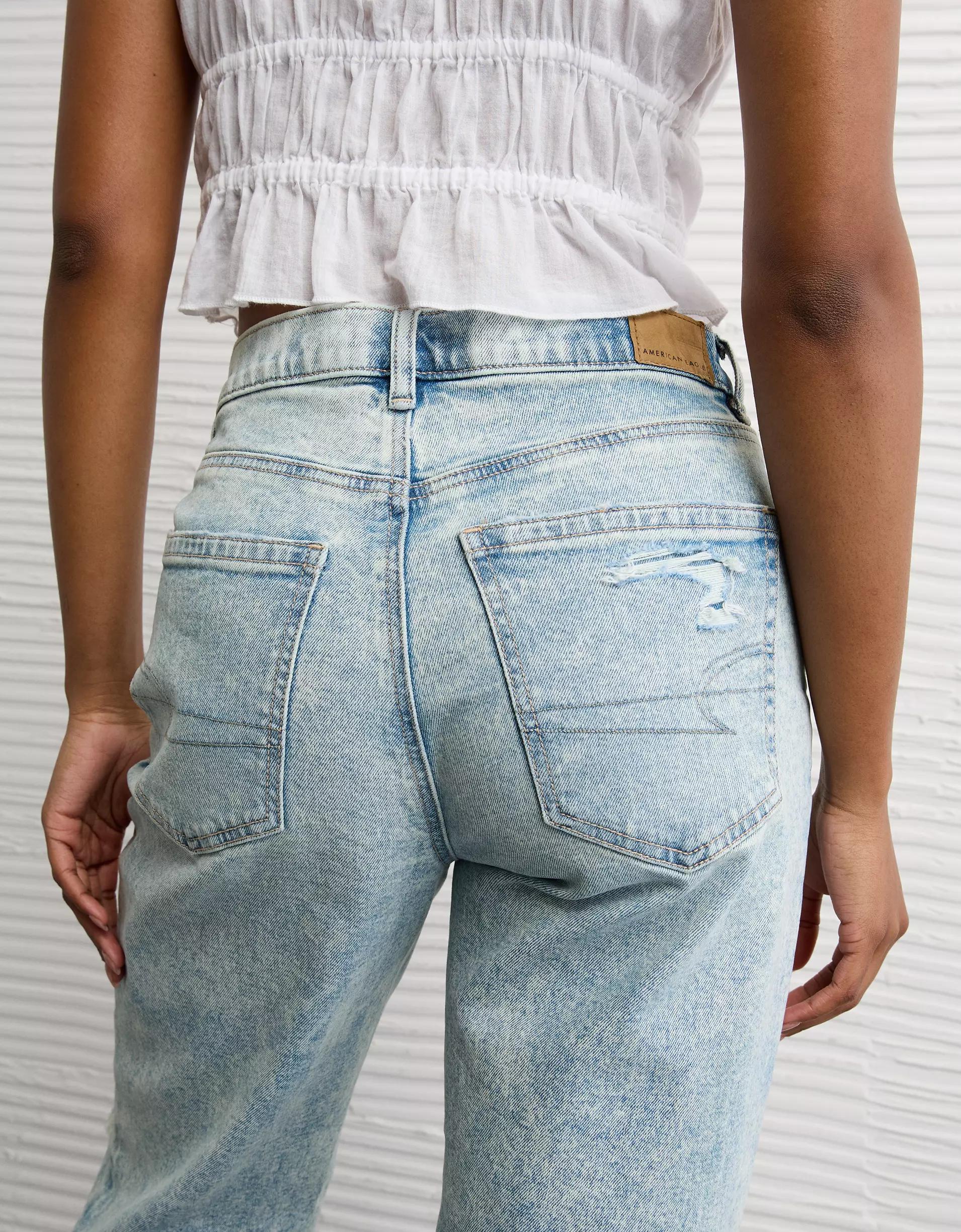 AE Strigid Ripped Super High-Waisted Baggy Straight Jean Product Image