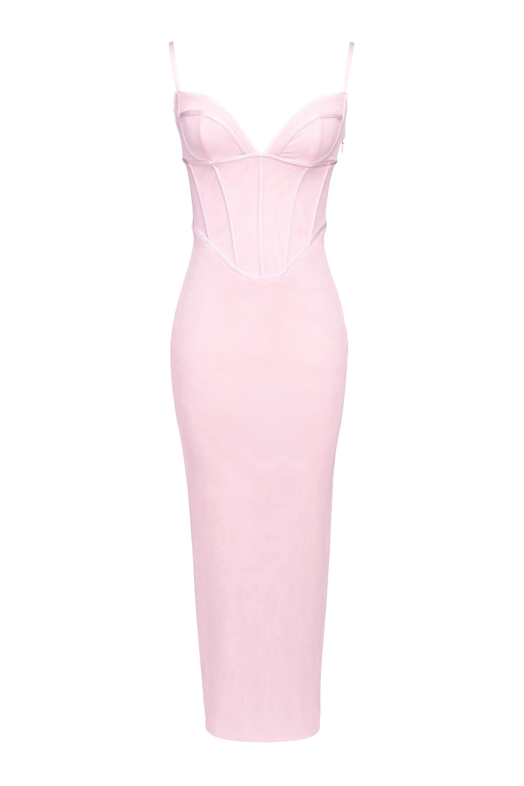Romy  wine mesh bodycon maxi dress - sale Product Image