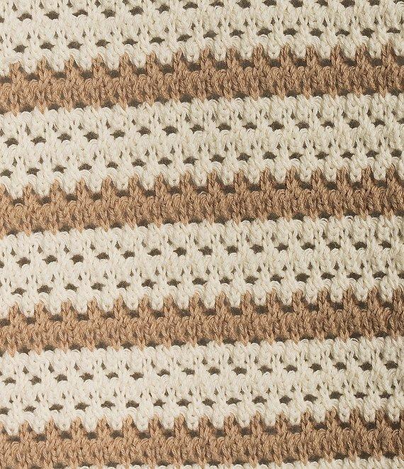 Blu Pepper Off-The-Shoulder Relaxed Stripe Knit Pullover Sweater Product Image