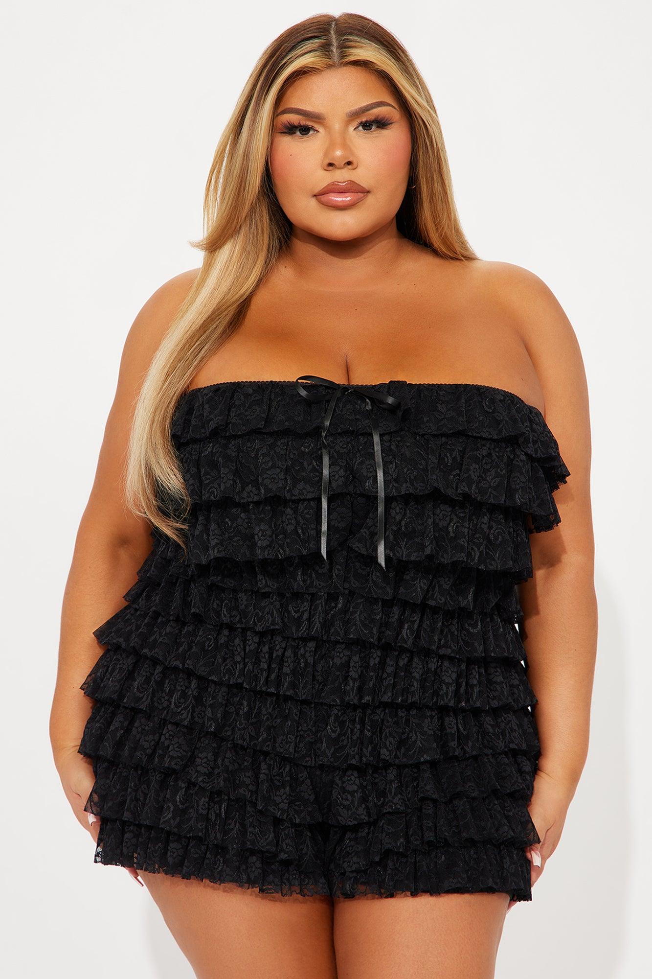 Coquette Cutie Lace Romper - Black Product Image