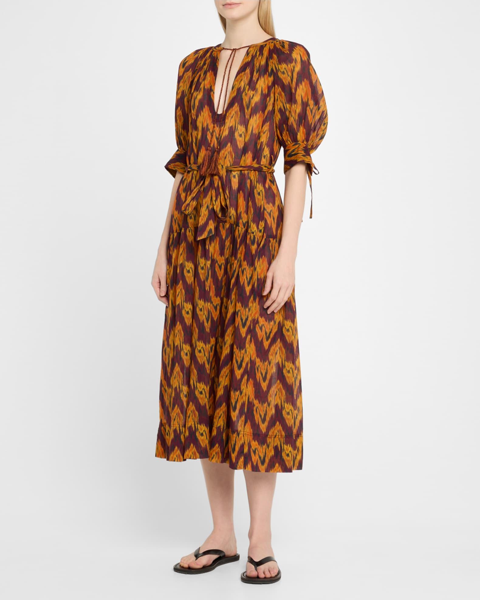 Selena Puff-Sleeve Maxi Dress Coverup Product Image