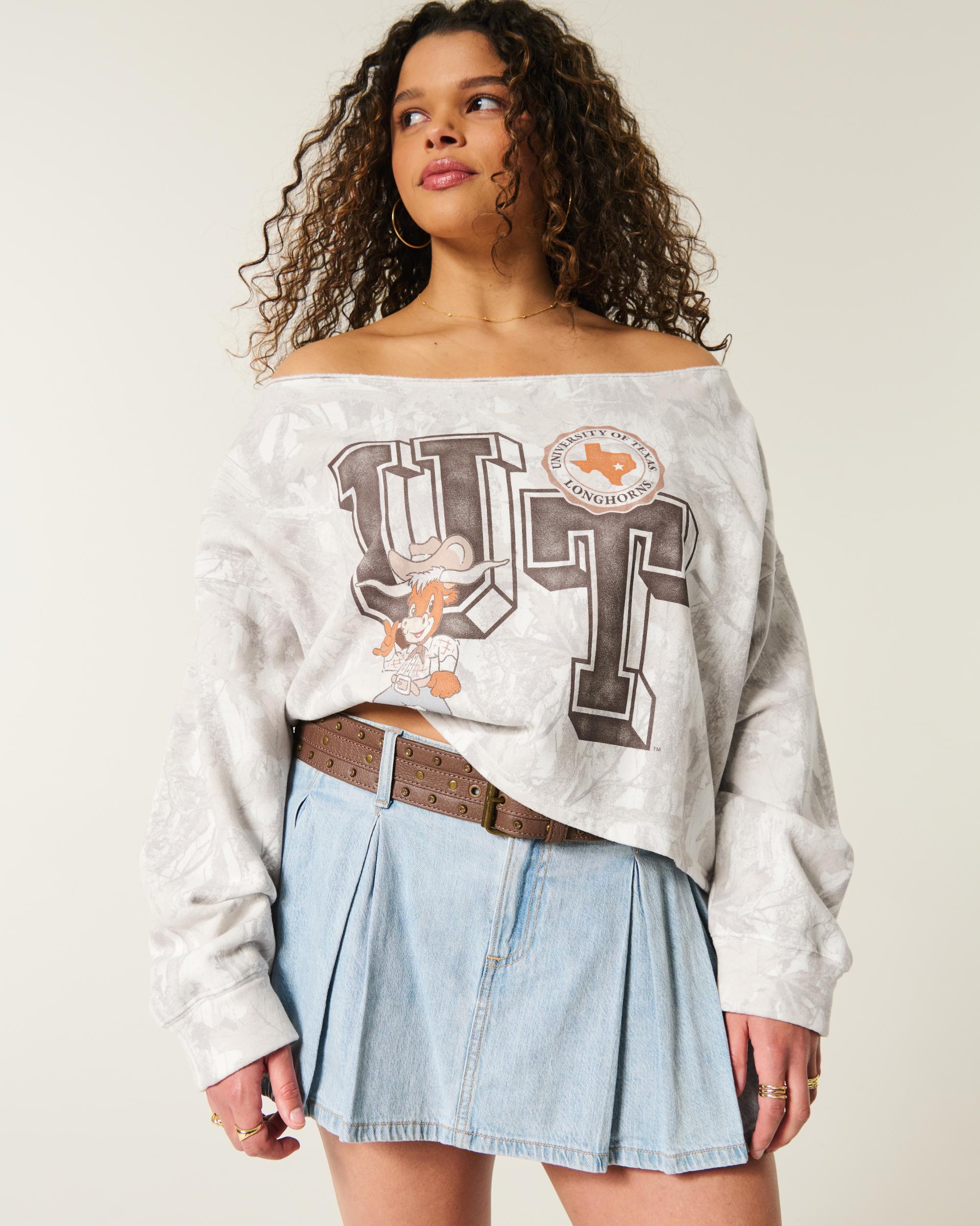 Easy Double Off-the-Shoulder University of Georgia Graphic Sweatshirt Product Image