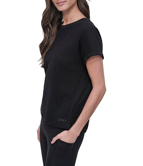 DKNY Sport by Donna Karan Mini Waffle Crew Neck Short Sleeve T-Shirt Product Image