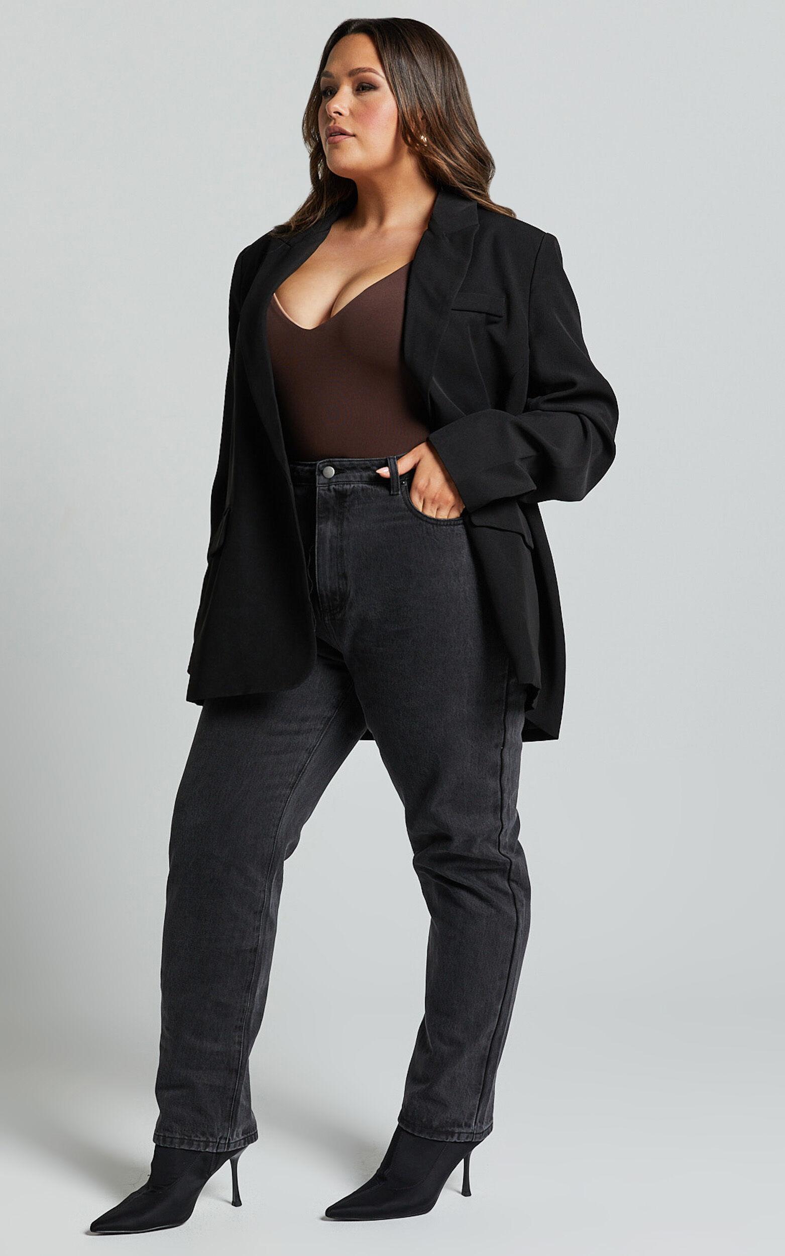 Caralina Blazer - Oversized Single Breasted Blazer in Black Product Image