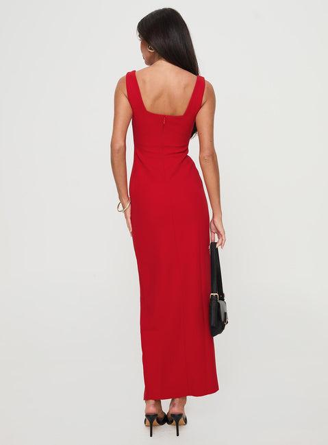 Bombshell Maxi Dress Red Product Image