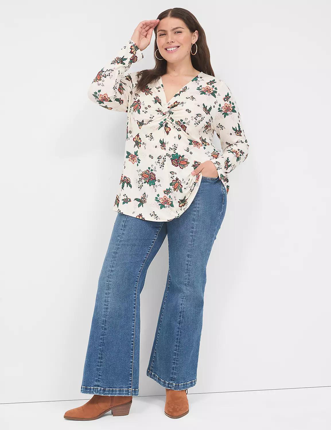 Swing V-Neck Twist-Front Top Product Image