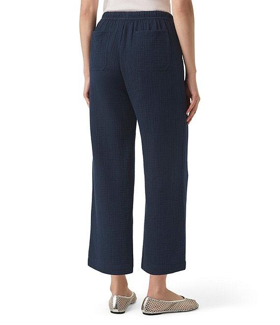 Splendid Adele Drawstring Gauze Cropped Relaxed Wide Leg Pants Product Image