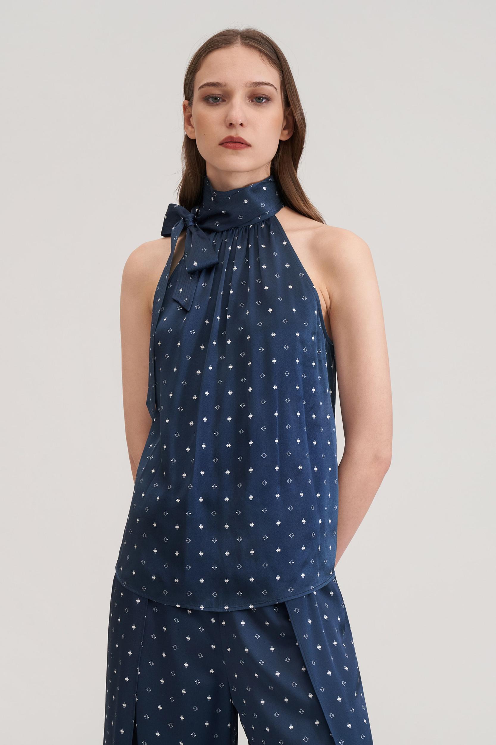 LILYSILK Silk T Shirt Women's Blue 100% Grade 6A Mulberry Silk Soft Classic Sleeveless Fun and Flirtatious XXL Product Image