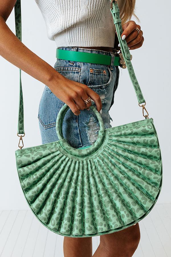 Leopard Chic Faux Leather Tote In Mint Product Image