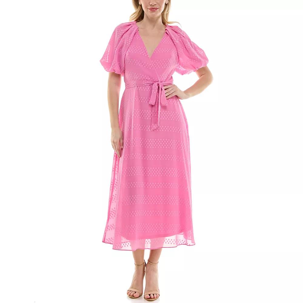 Women's Maison Tara Draped Sleeve Midi Dress, Size: 14, Peony Product Image