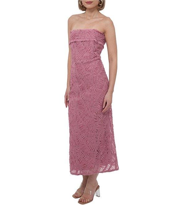 Adelyn Rae Lace Strapless Neck Sleeveless Sheath Maxi Dress Product Image