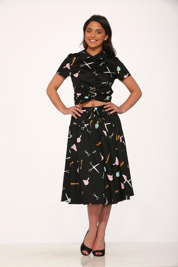 Black Beauty Salon Top & Skirt Product Image