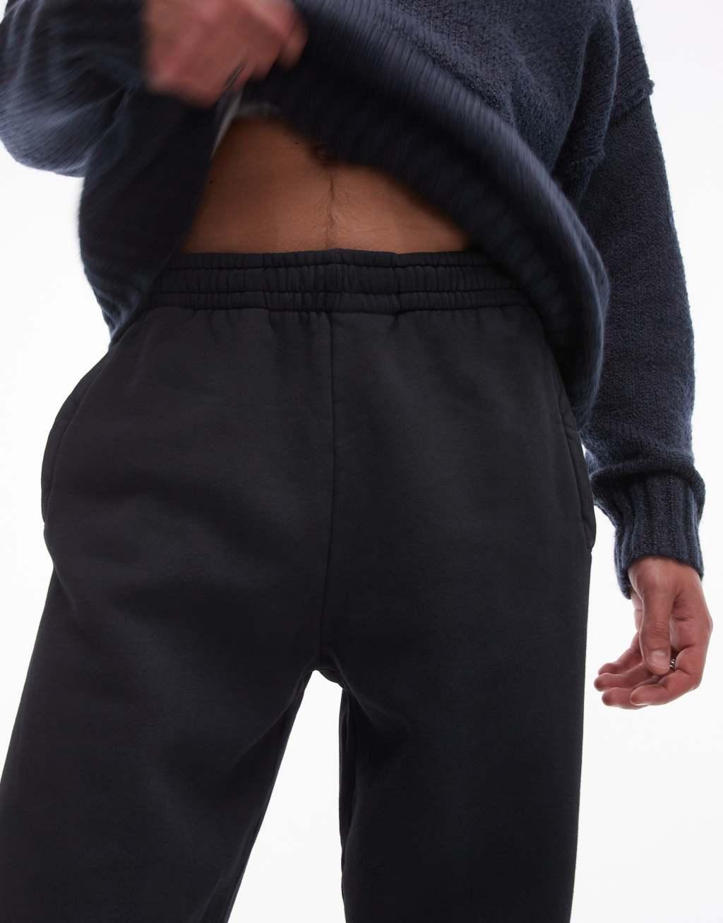 Topman washed oversized sweatpants in black Product Image