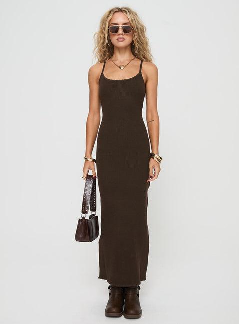 Kattan Maxi Dress Chocolate Petite Product Image