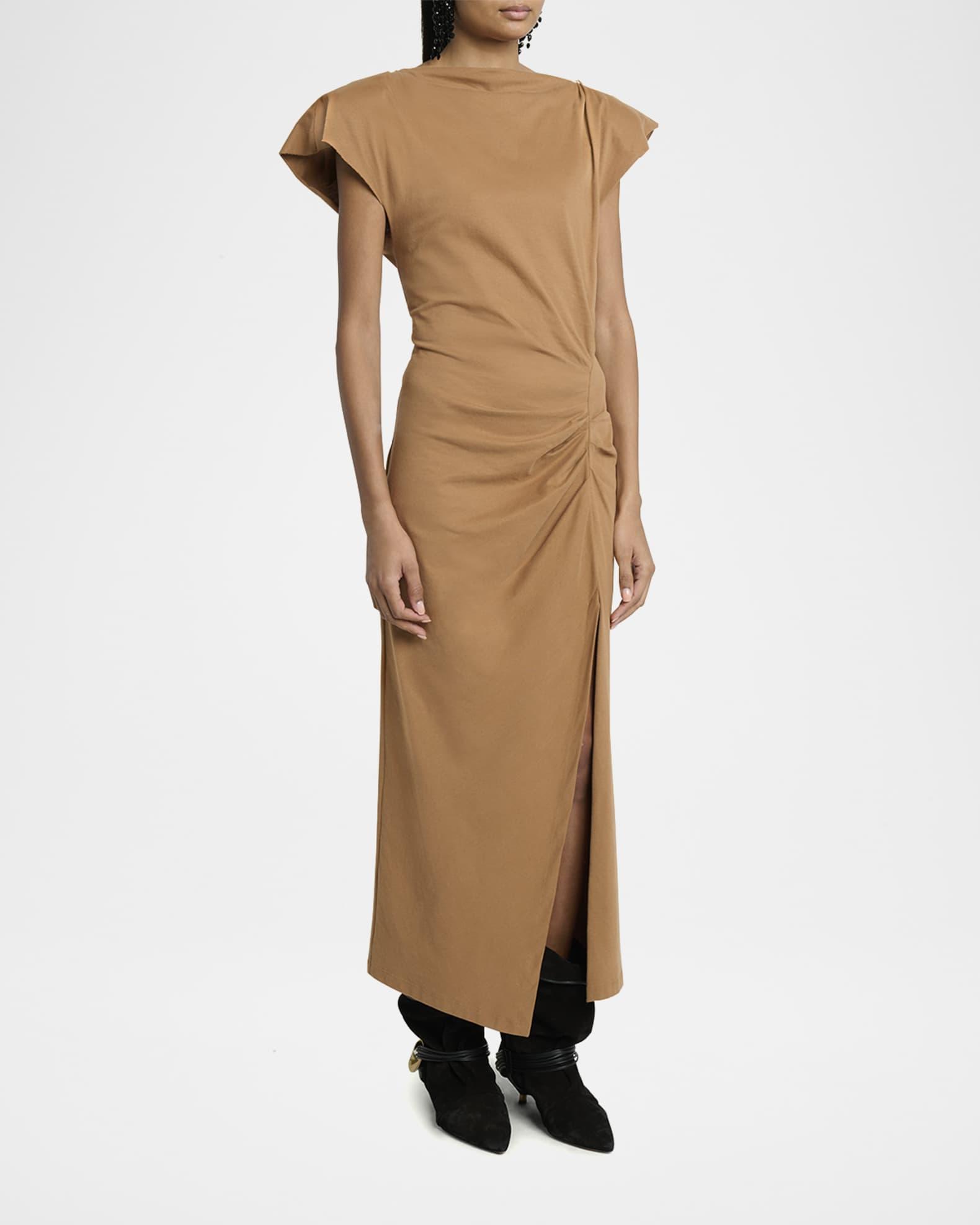 Nadela Ruched Cotton Jersey Dress Product Image