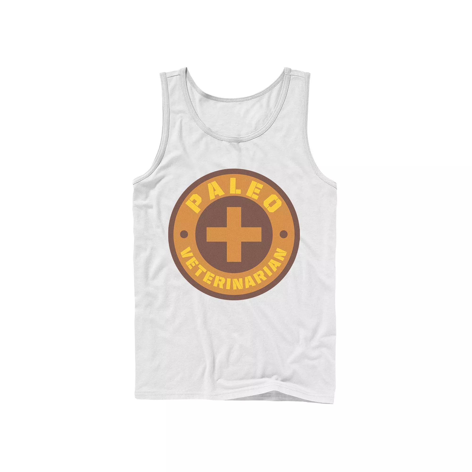 Men's Jurassic World Paleo Veternarian Badge Tank Top, Size: Large, White Product Image