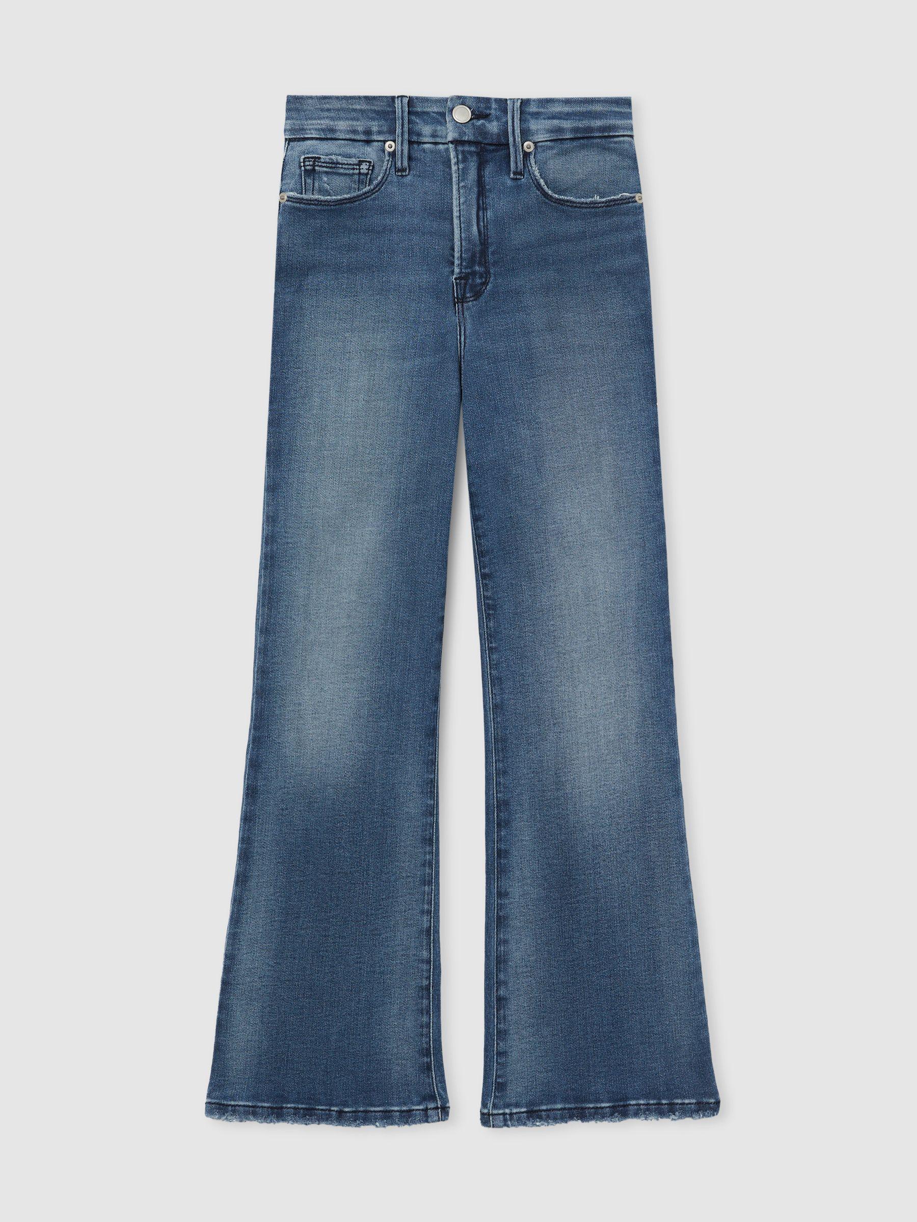 Good American Cropped Bootcut Jeans in Indigo Product Image