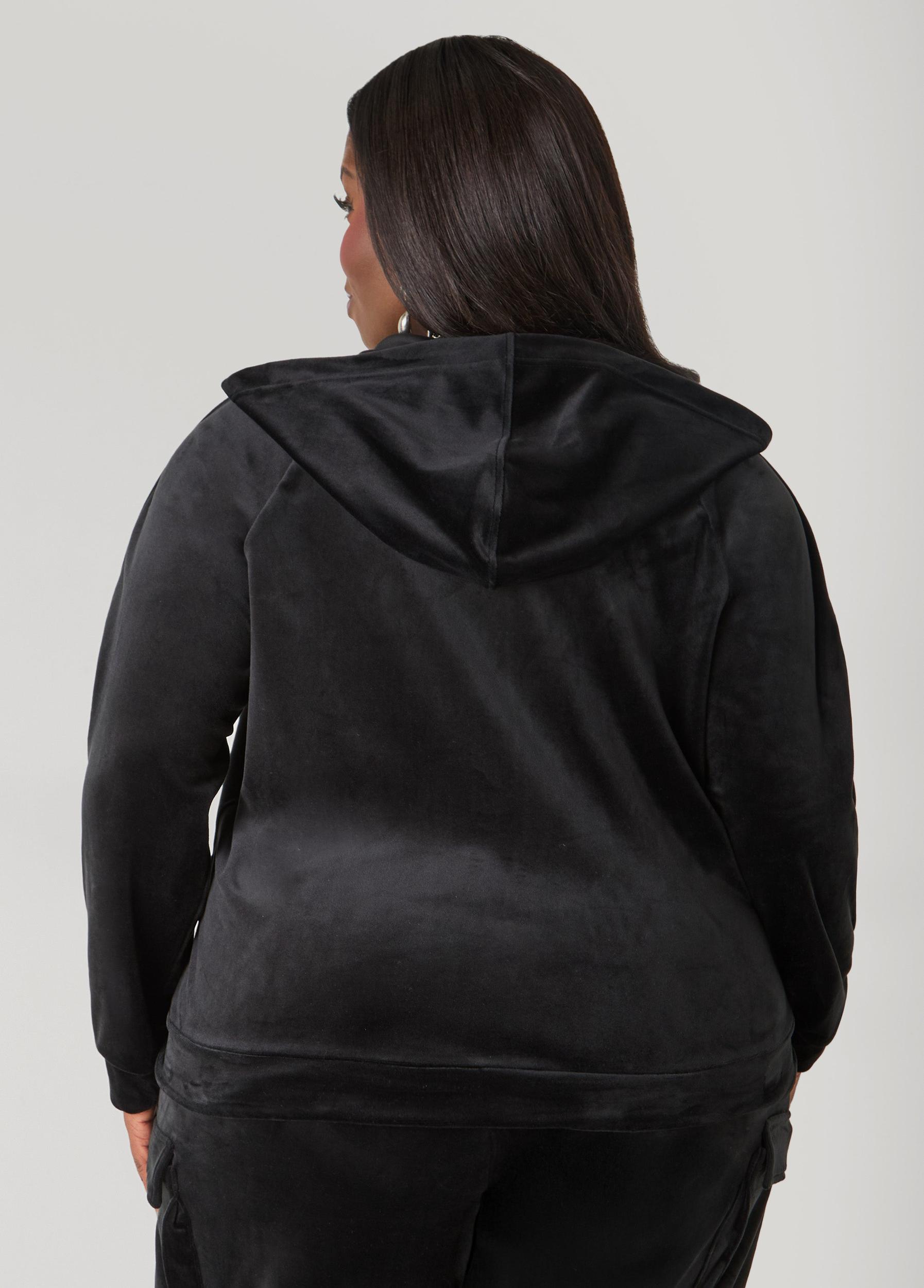 Hooded Velour Track Jacket Product Image