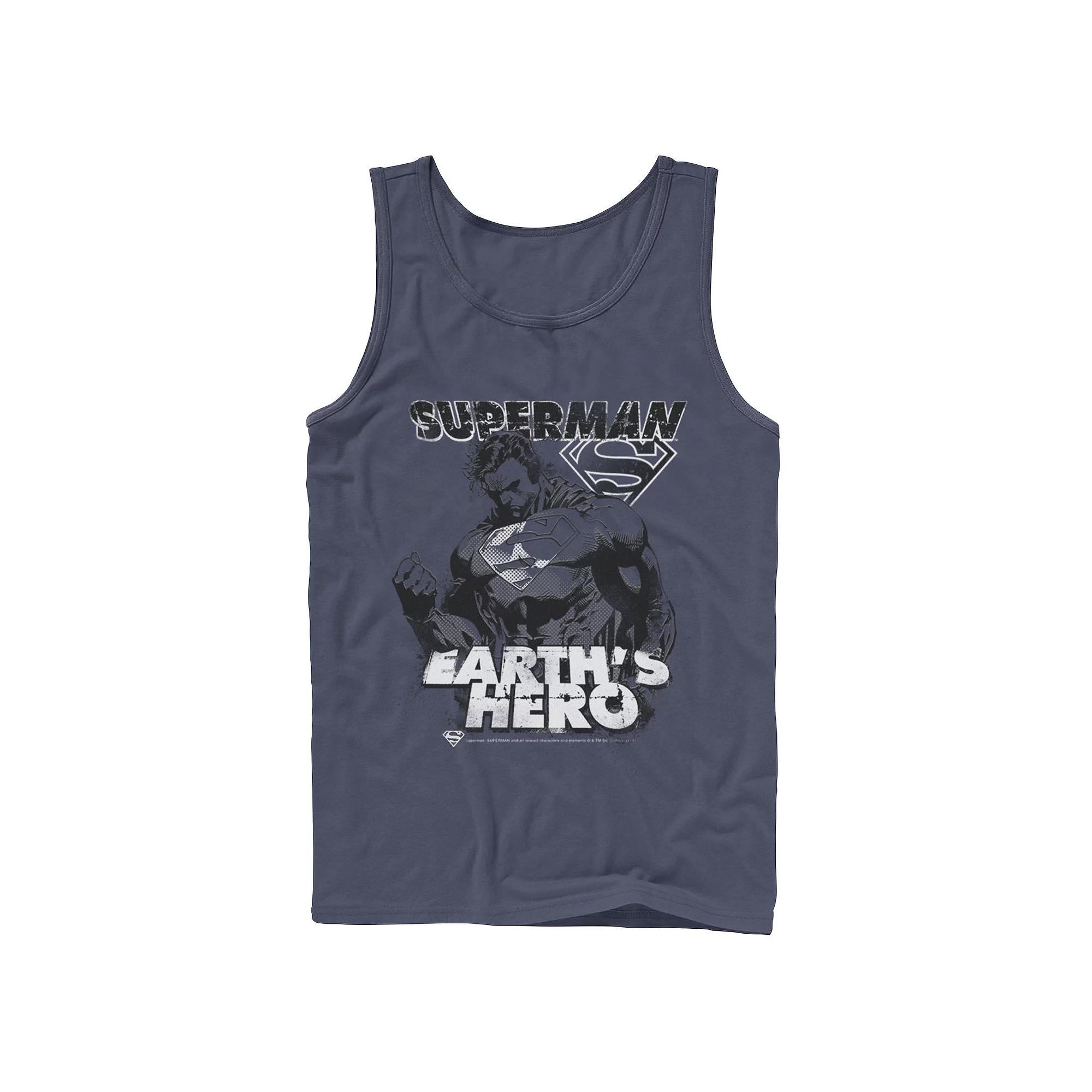 Men's DC Comics Superman Earth's Hero Sketched Poster Tank Top,  Product Image