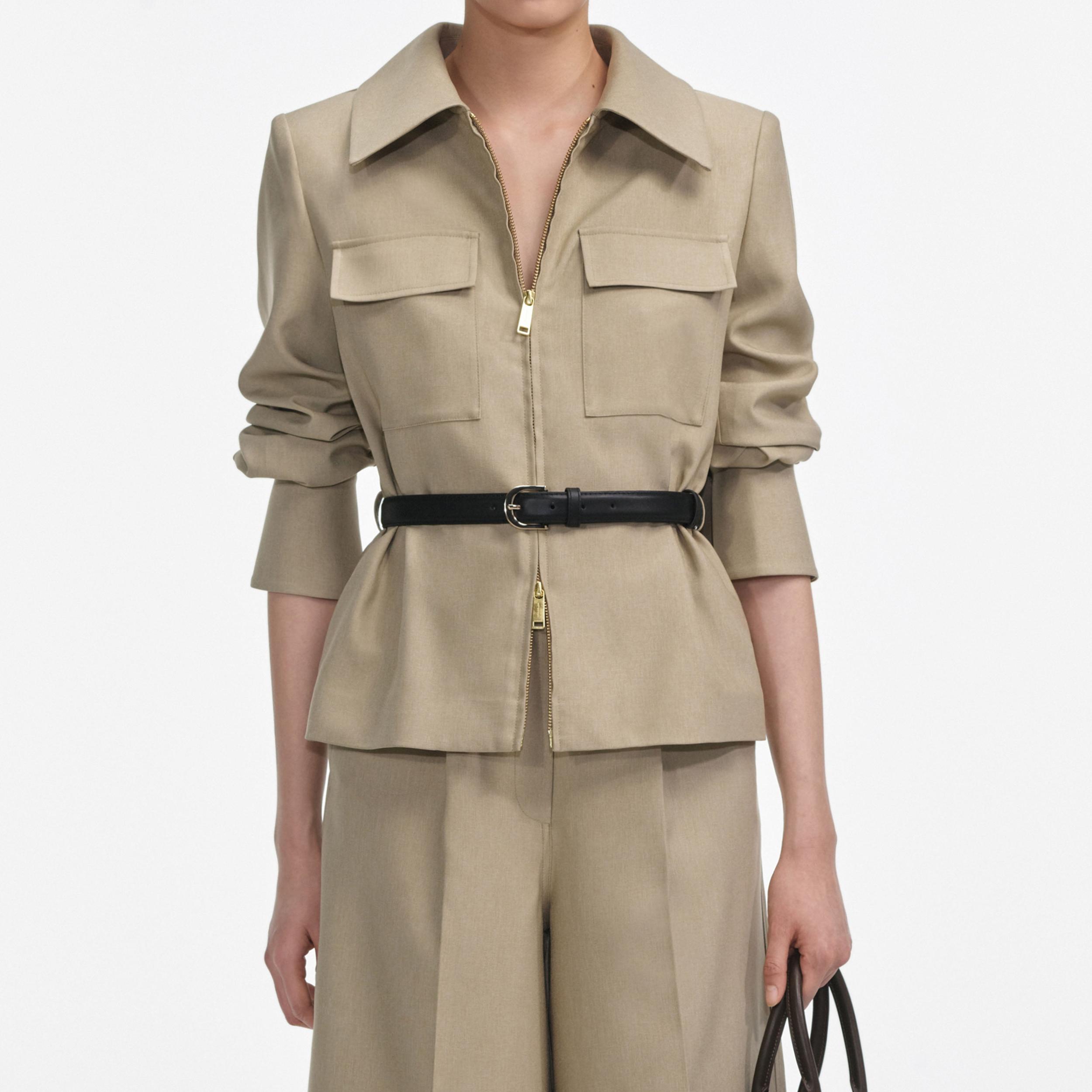 Beige Twill Playsuit Product Image
