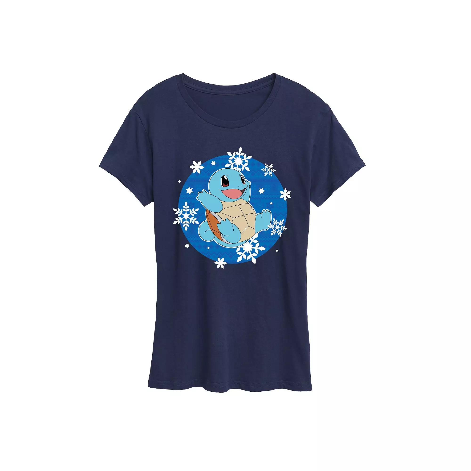 Women's Pokemon Squirtle Snowflake Graphic Tee,  Product Image