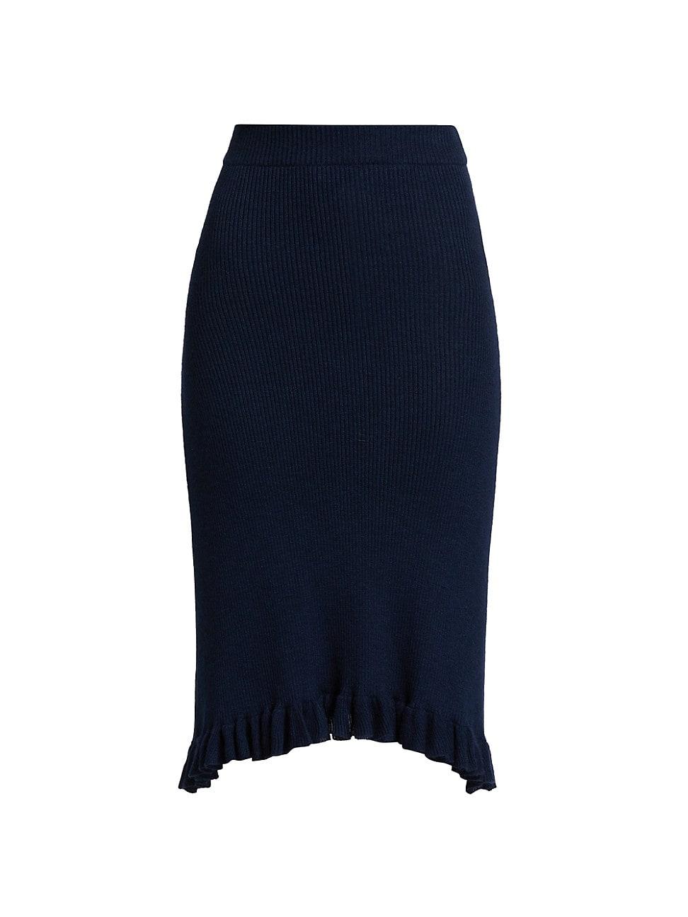 Womens Grace Ruffle-Hem Knee-Length Skirt Product Image