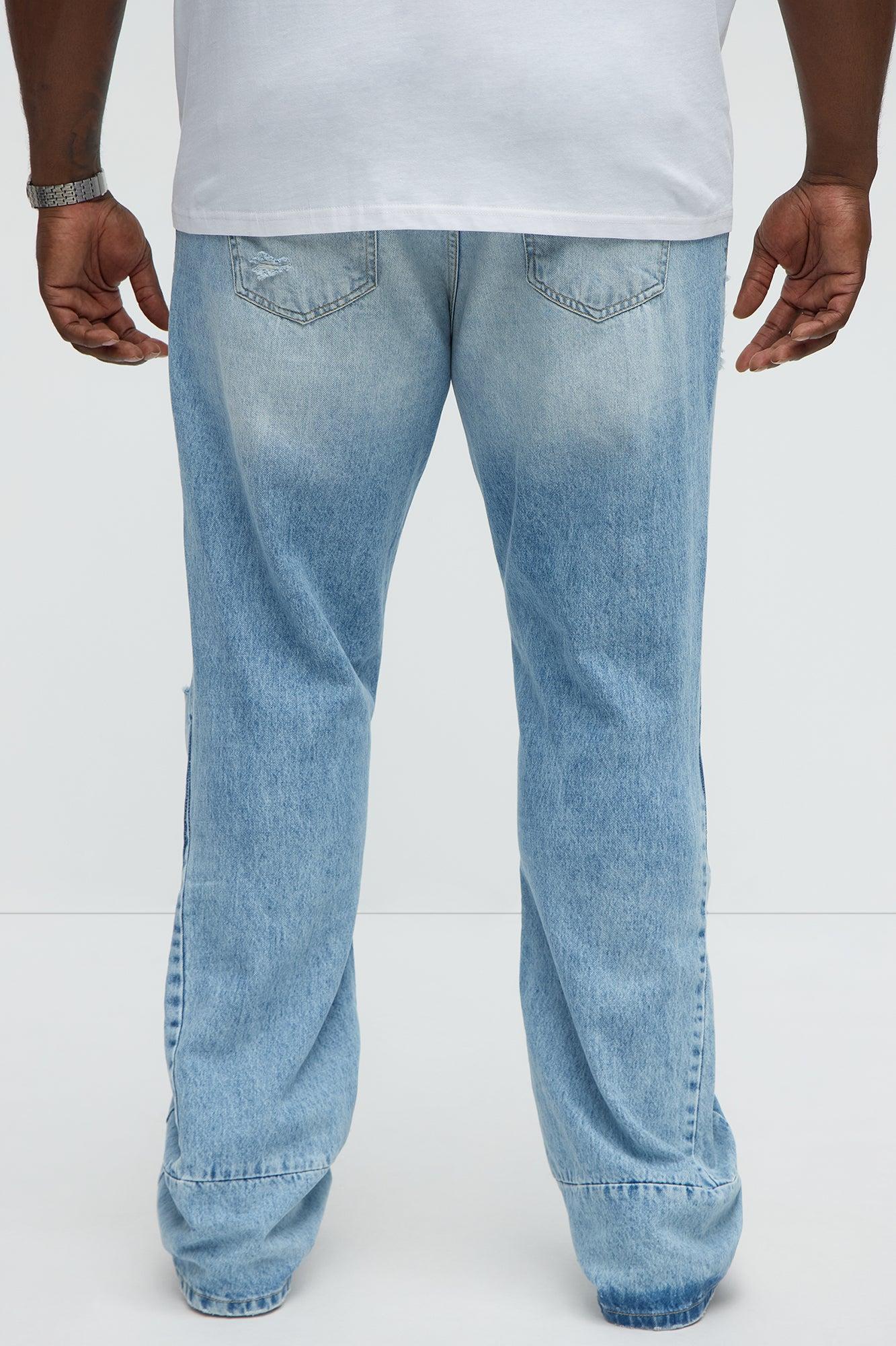 Might Go Ripped Stacked Slim Flare Jeans - Light Wash Product Image