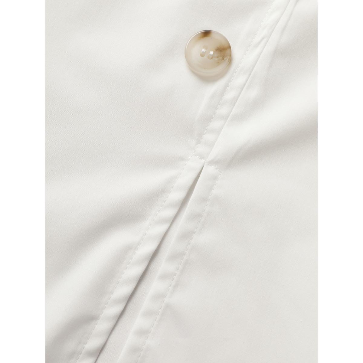 Plus Size Square Neck Button Detail Split Hem Dress Originalwhite Women At the Office Belted Non Sleeveless Curvy BloomChic 22-24/3X Product Image