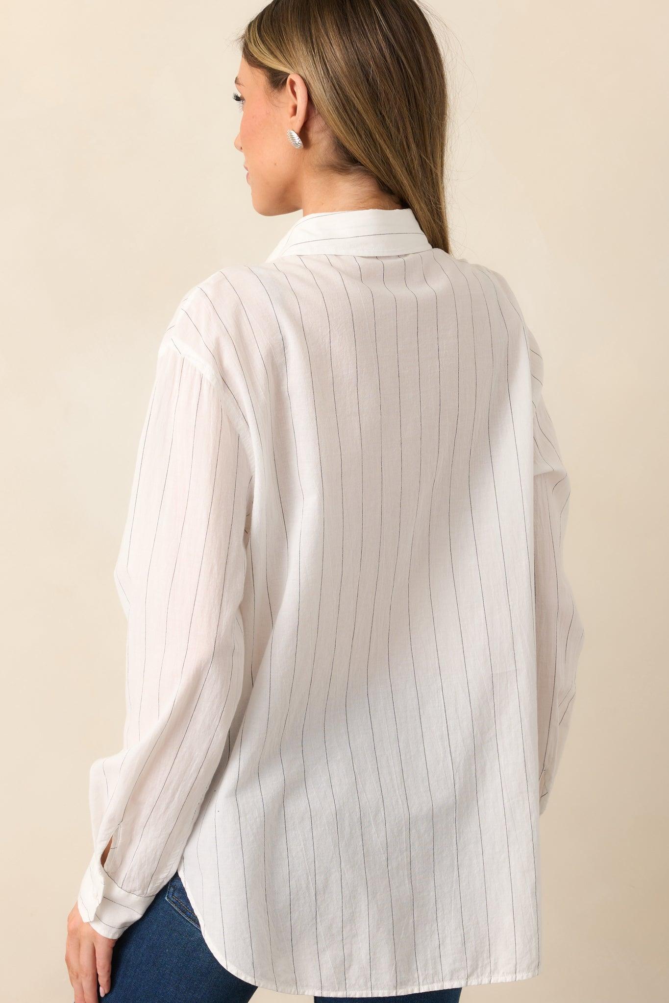 Z Supply Seaport White Striped Shirt Product Image