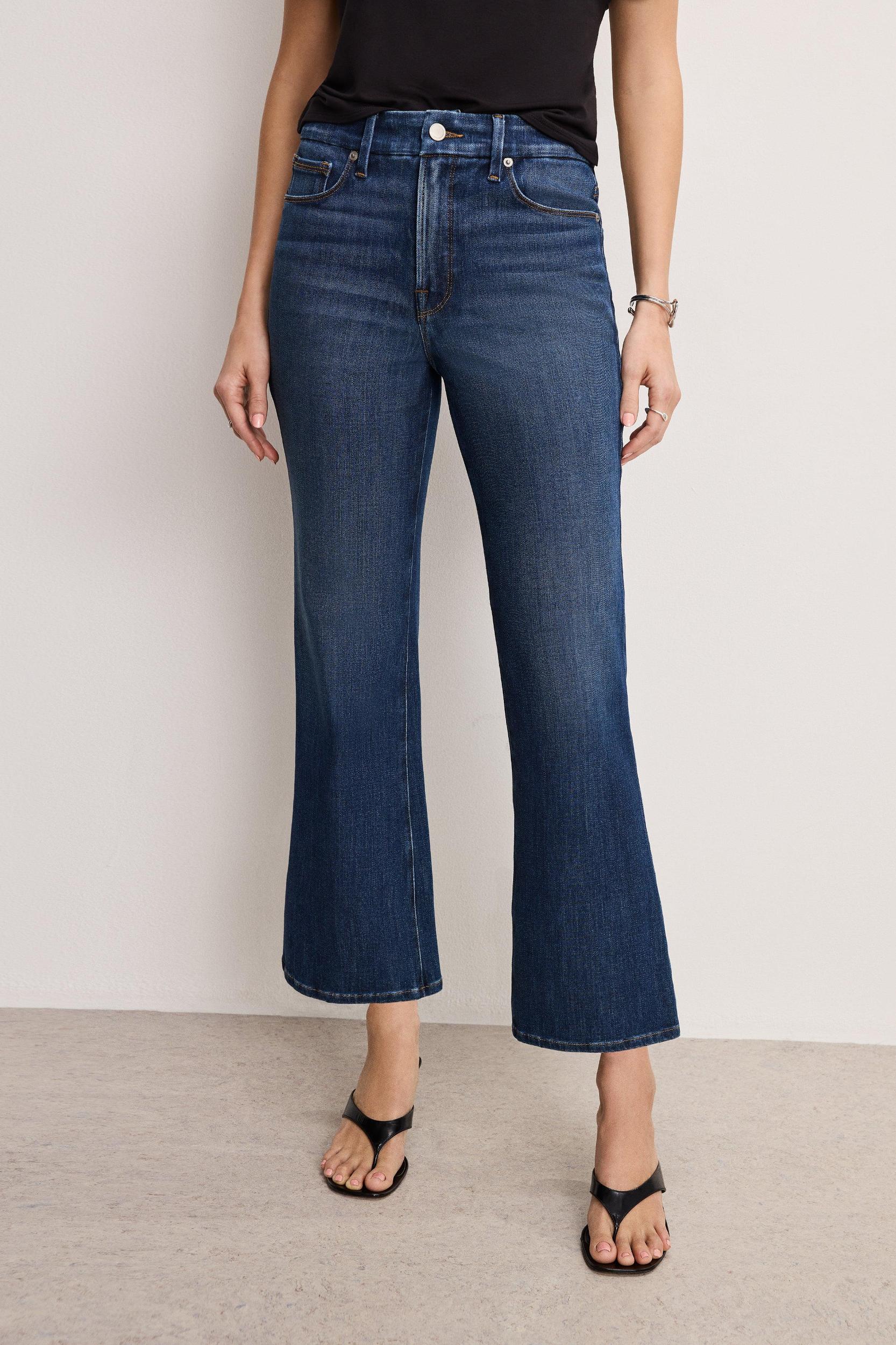 SOFT TECH GOOD LEGS CROPPED MINI BOOT JEANS | INDIGO977 Product Image