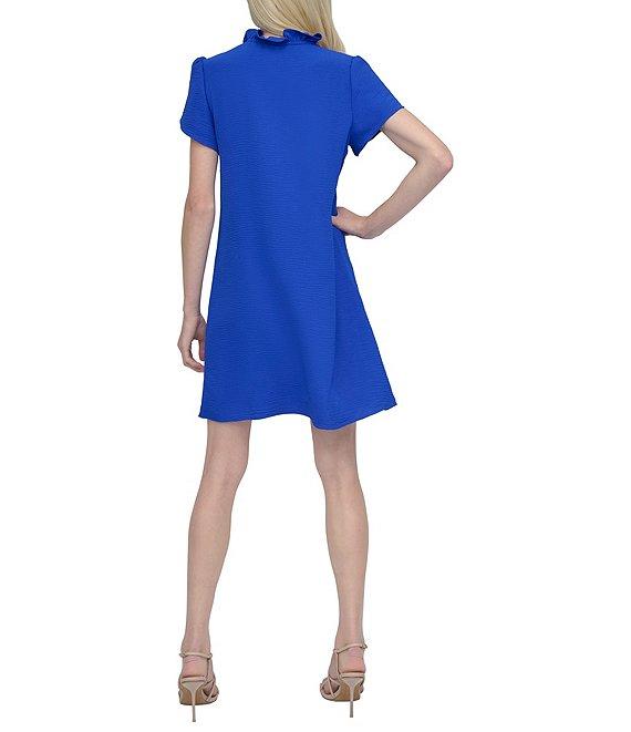 DKNY by Donna Karan Ruffle Neck Washer Shift Dress Product Image