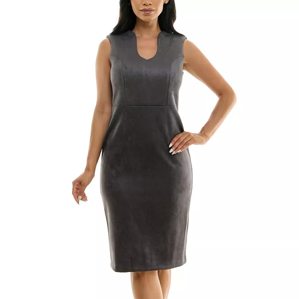 Women's Nina Leonard U-Neck Midi Dress,  Product Image