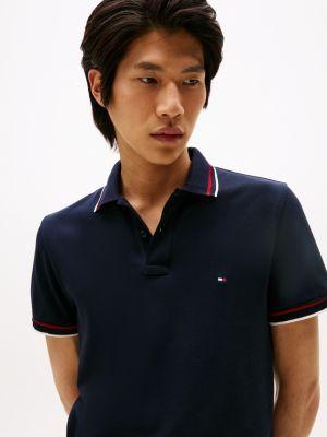 Slim Fit Stripe-Cuff Stretch Pique Polo Product Image