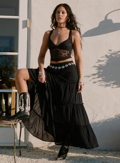 Miriah Maxi Skirt Black Product Image