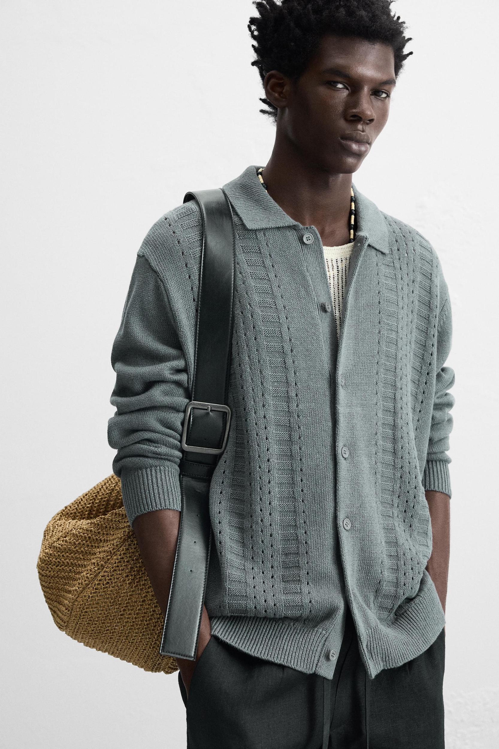 OPENWORK TEXTURED CARDIGAN Product Image