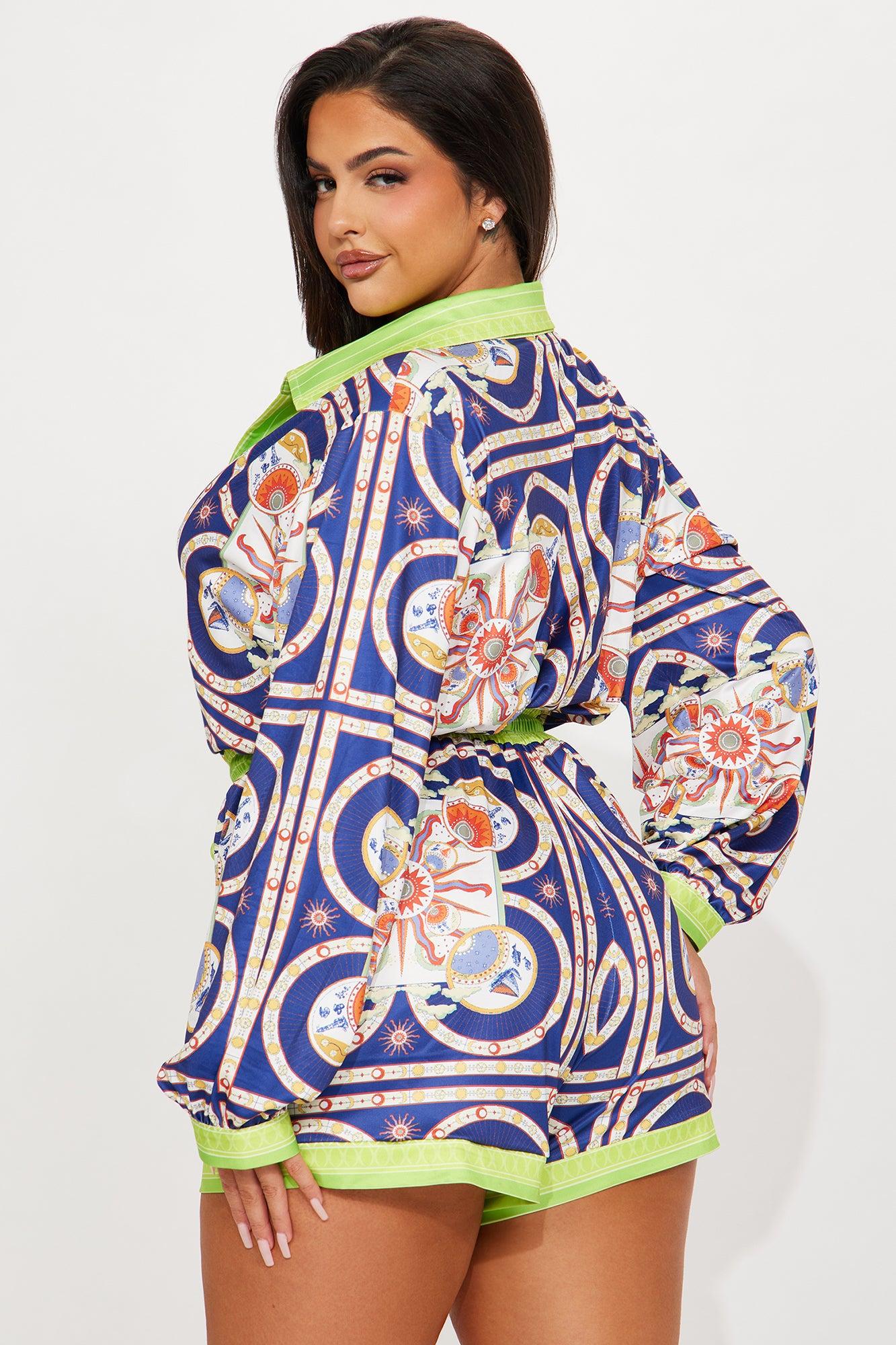 Sevilla Printed Romper - Navy/combo Product Image