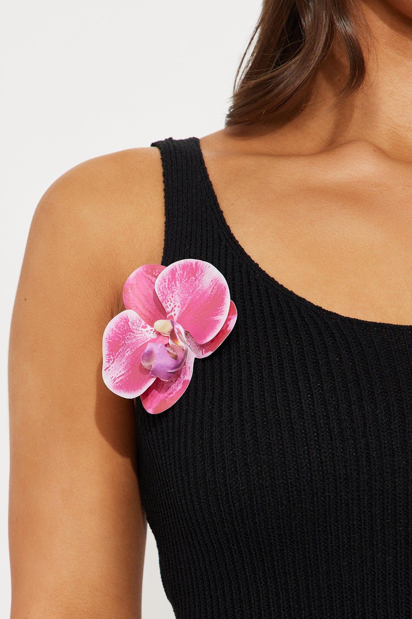Orchid Bloom Top - Black Product Image
