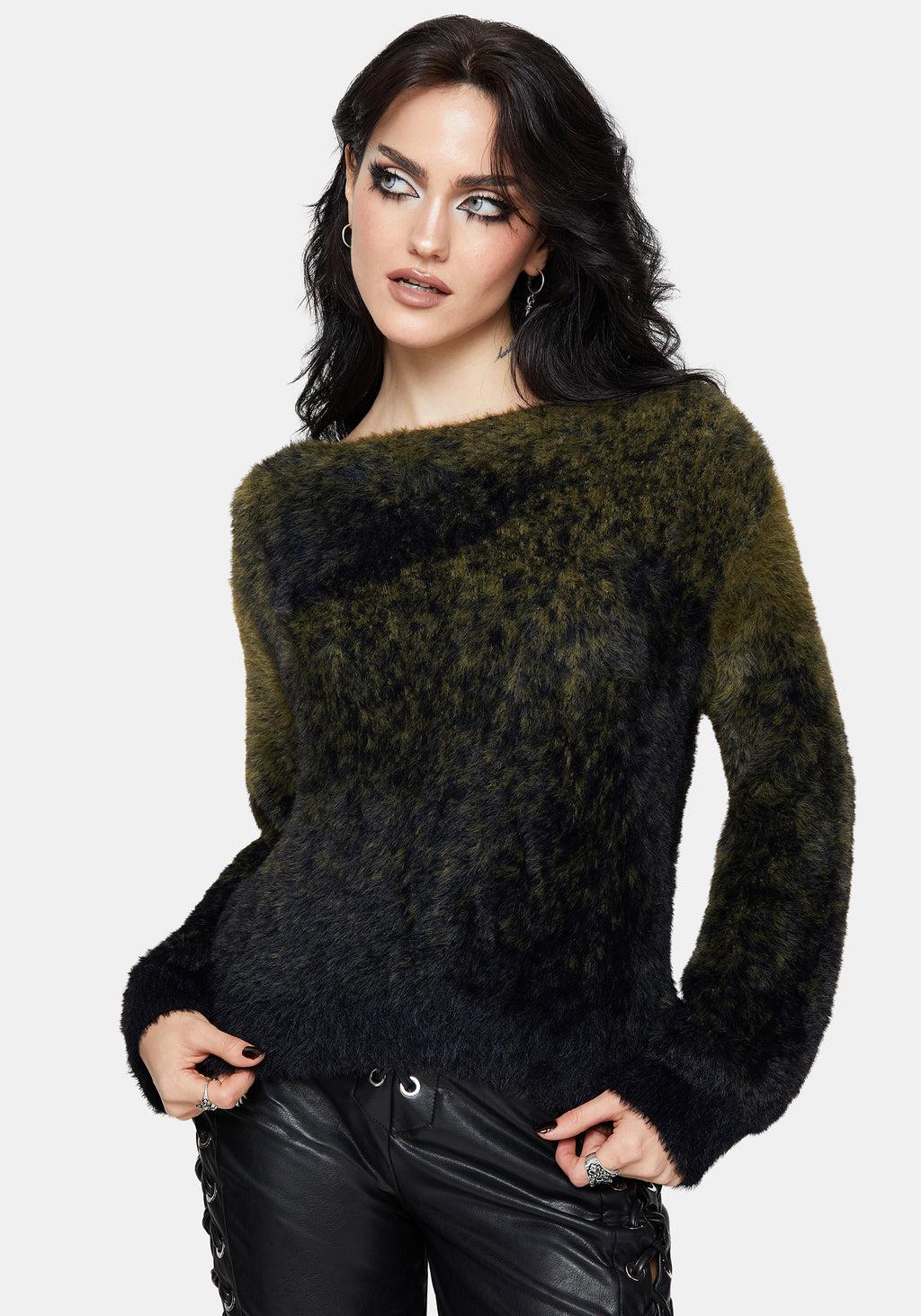 Maple Tie Dye Knit Sweater - Green Product Image