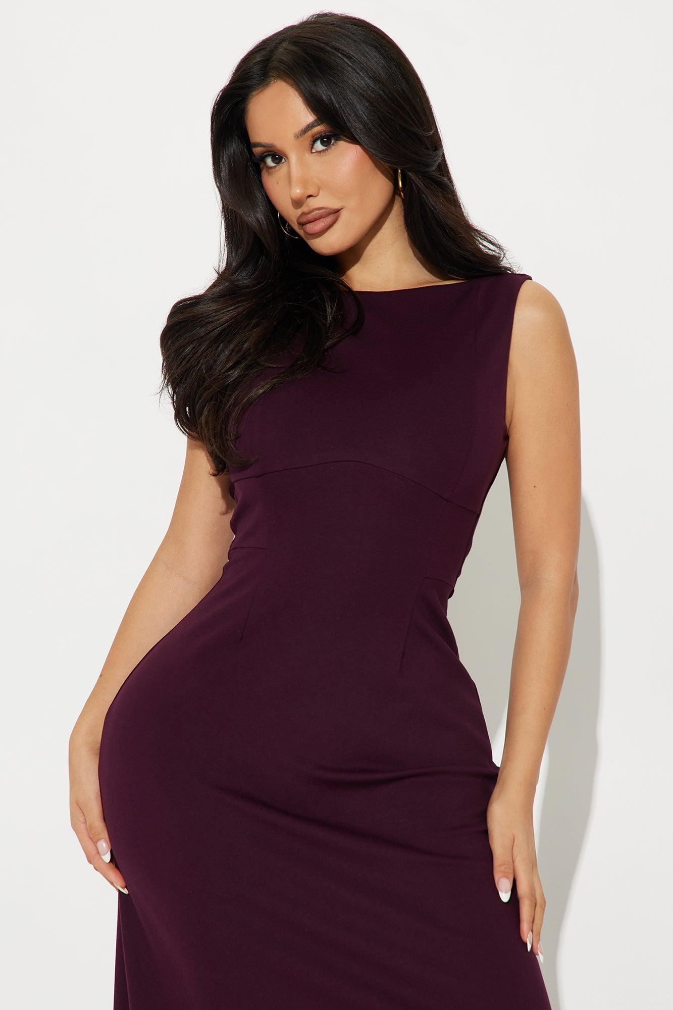 Taylor Backless A Line Maxi Dress - Plum Product Image